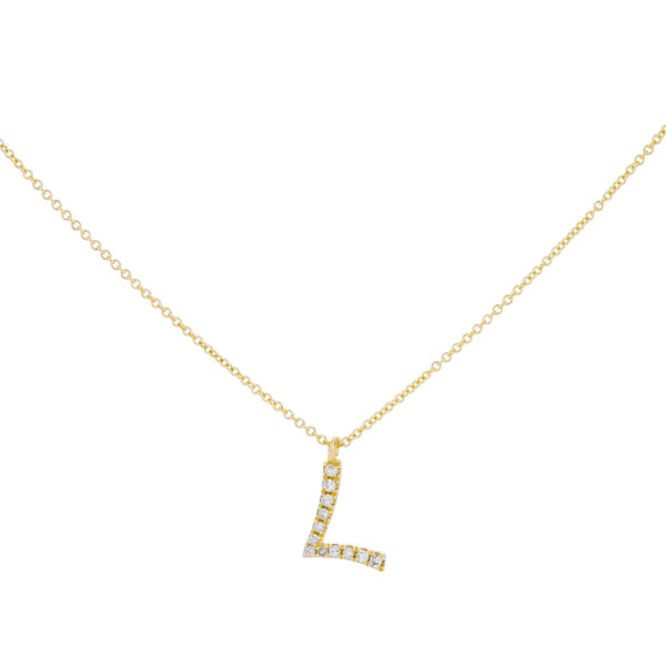 Inicial L de oro con diamantes