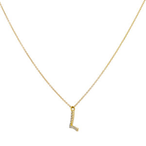 Inicial L de oro con diamantes - Imagen 2
