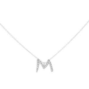 Inicial M de oro con diamantes