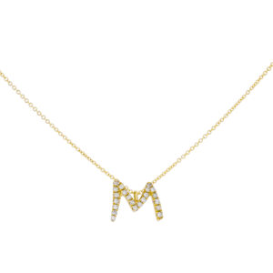 Inicial M de oro con diamantes