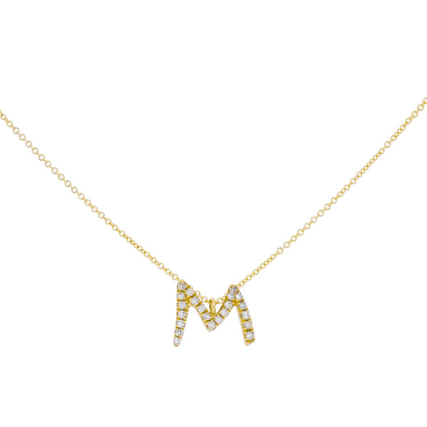 Inicial M de oro con diamantes
