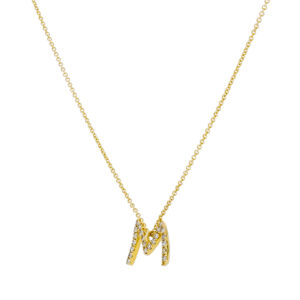 Inicial M de oro con diamantes - Imagen 2