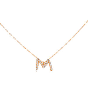 Inicial M de oro con diamantes