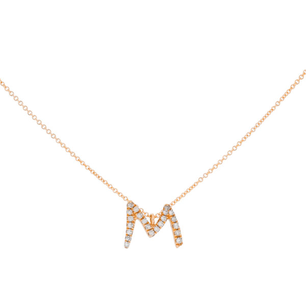 Inicial M de oro con diamantes