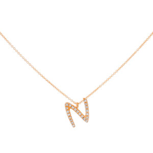 Inicial N de oro con diamantes