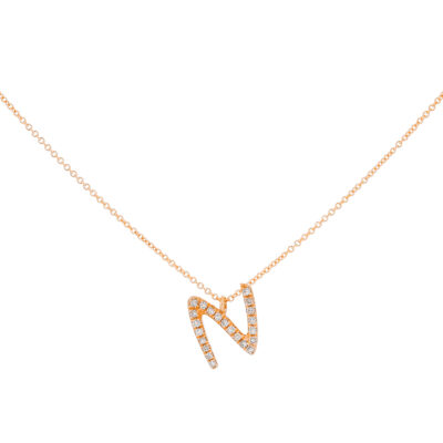 Inicial N de oro con diamantes