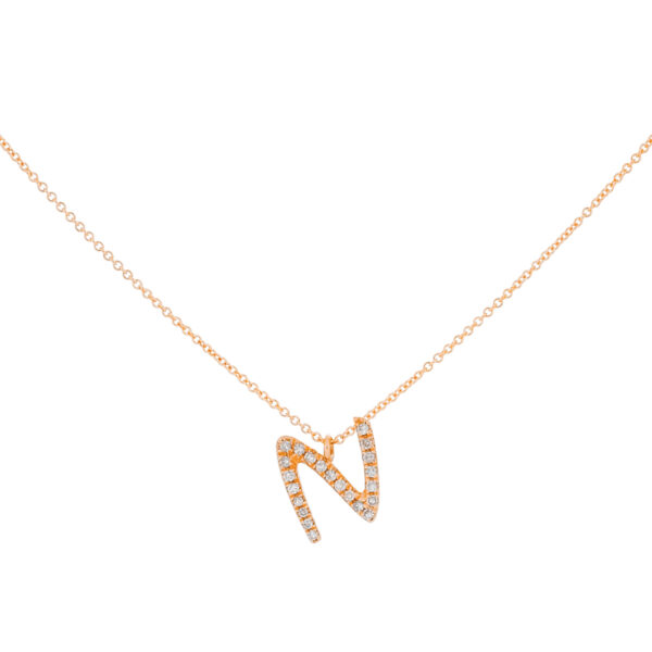 Inicial N de oro con diamantes