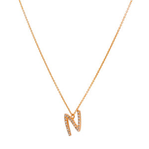 Inicial N de oro con diamantes - Imagen 2
