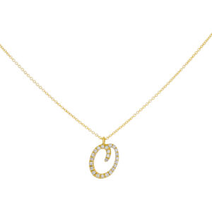 Inicial O de oro con diamantes