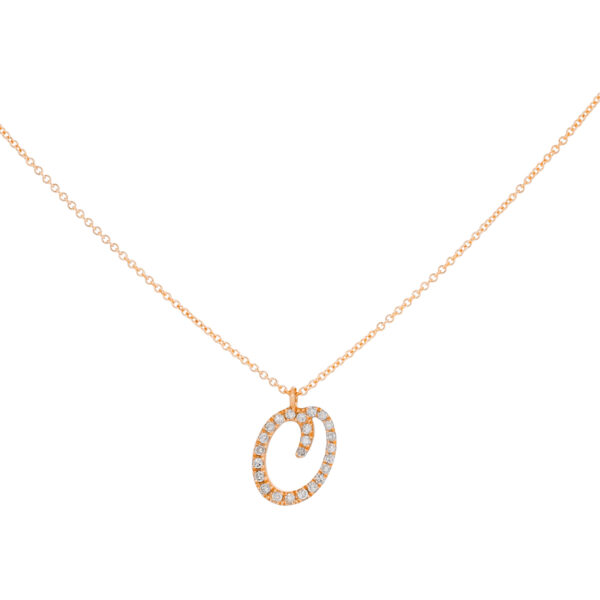 Inicial O de oro con diamantes