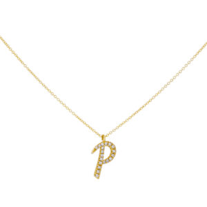 Inicial P de oro con diamantes