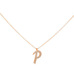 Inicial P de oro con diamantes