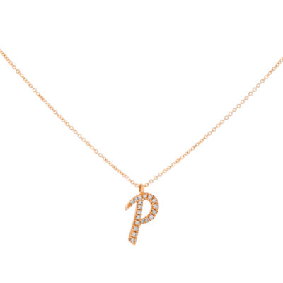 Inicial P de oro con diamantes