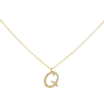 Inicial Q de oro con diamantes