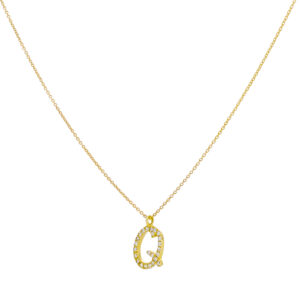 Inicial Q de oro con diamantes - Imagen 2