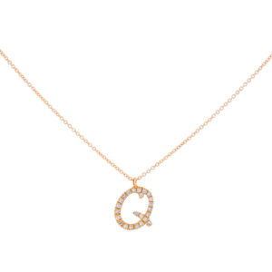 Inicial Q de oro con diamantes