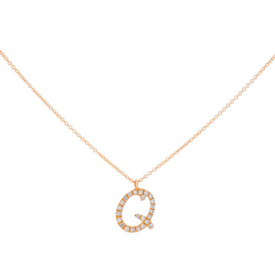 Inicial Q de oro con diamantes