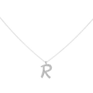 Inicial R de oro con diamantes
