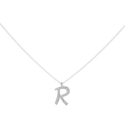 Inicial R de oro con diamantes
