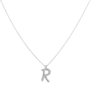 Inicial R de oro con diamantes - Imagen 2