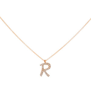 Inicial R de oro con diamantes