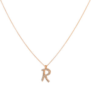 Inicial R de oro con diamantes - Imagen 2