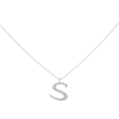 Inicial S de oro con diamantes