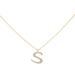 Inicial S de oro con diamantes