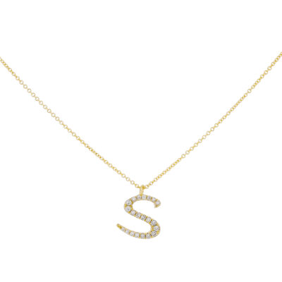 Inicial S de oro con diamantes