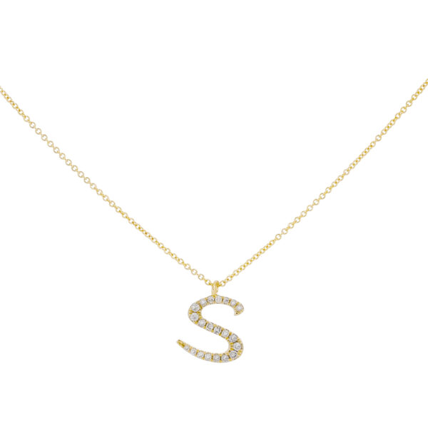 Inicial S de oro con diamantes