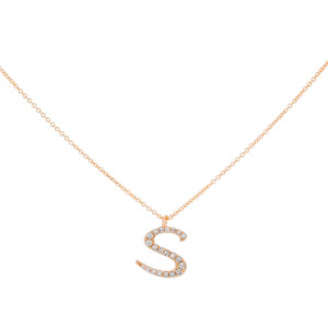 Inicial S de oro con diamantes