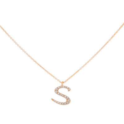 Inicial S de oro con diamantes