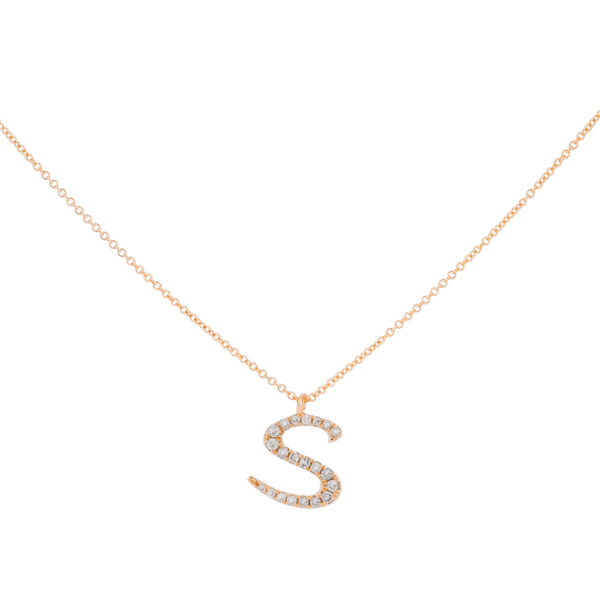 Inicial S de oro con diamantes