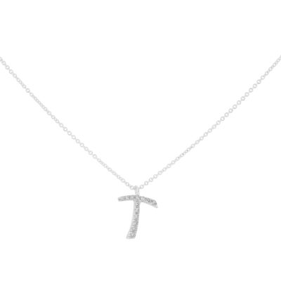 Inicial T de oro con diamantes