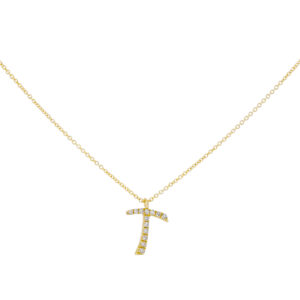 Inicial T de oro con diamantes