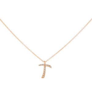 Inicial T de oro con diamantes