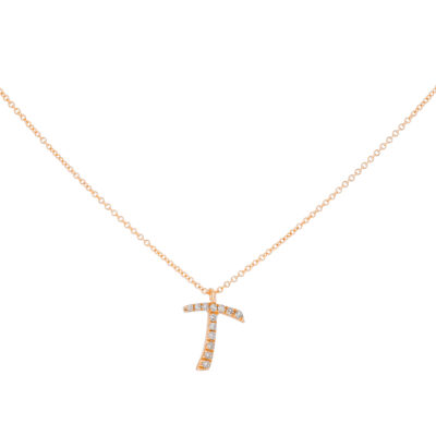 Inicial T de oro con diamantes
