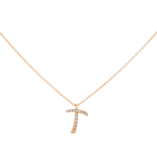 Inicial T de oro con diamantes