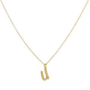 Inicial U de oro con diamantes - Imagen 2