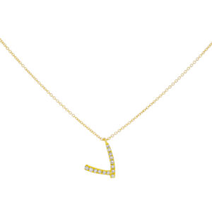 Inicial V de oro con diamantes