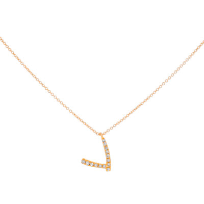 Inicial V de oro con diamantes