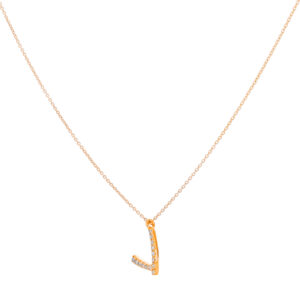 Inicial V de oro con diamantes - Imagen 2