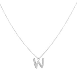 Inicial W en oro con diamantes - Imagen 2