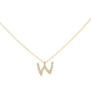 Inicial W de oro con diamantes