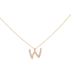 Inicial W de oro con diamantes