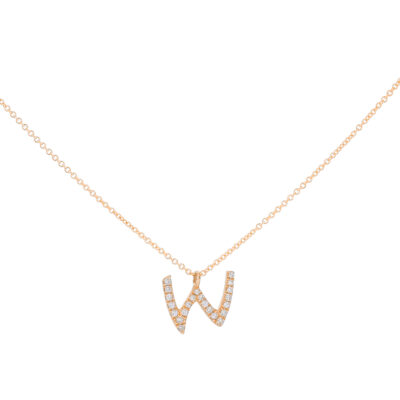 Inicial W de oro con diamantes