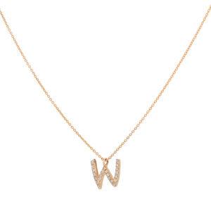Inicial W de oro con diamantes - Imagen 2