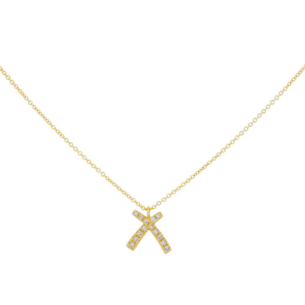 Inicial X de oro con diamantes