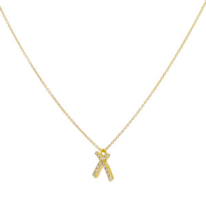 Inicial X de oro con diamantes - Imagen 2