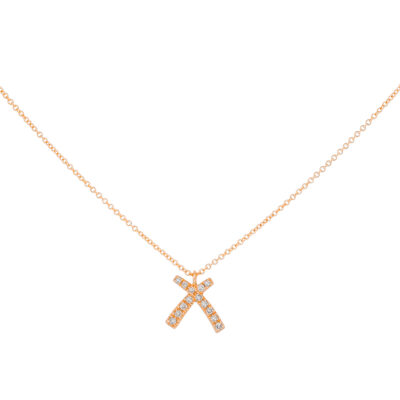 Inicial X de oro con diamantes